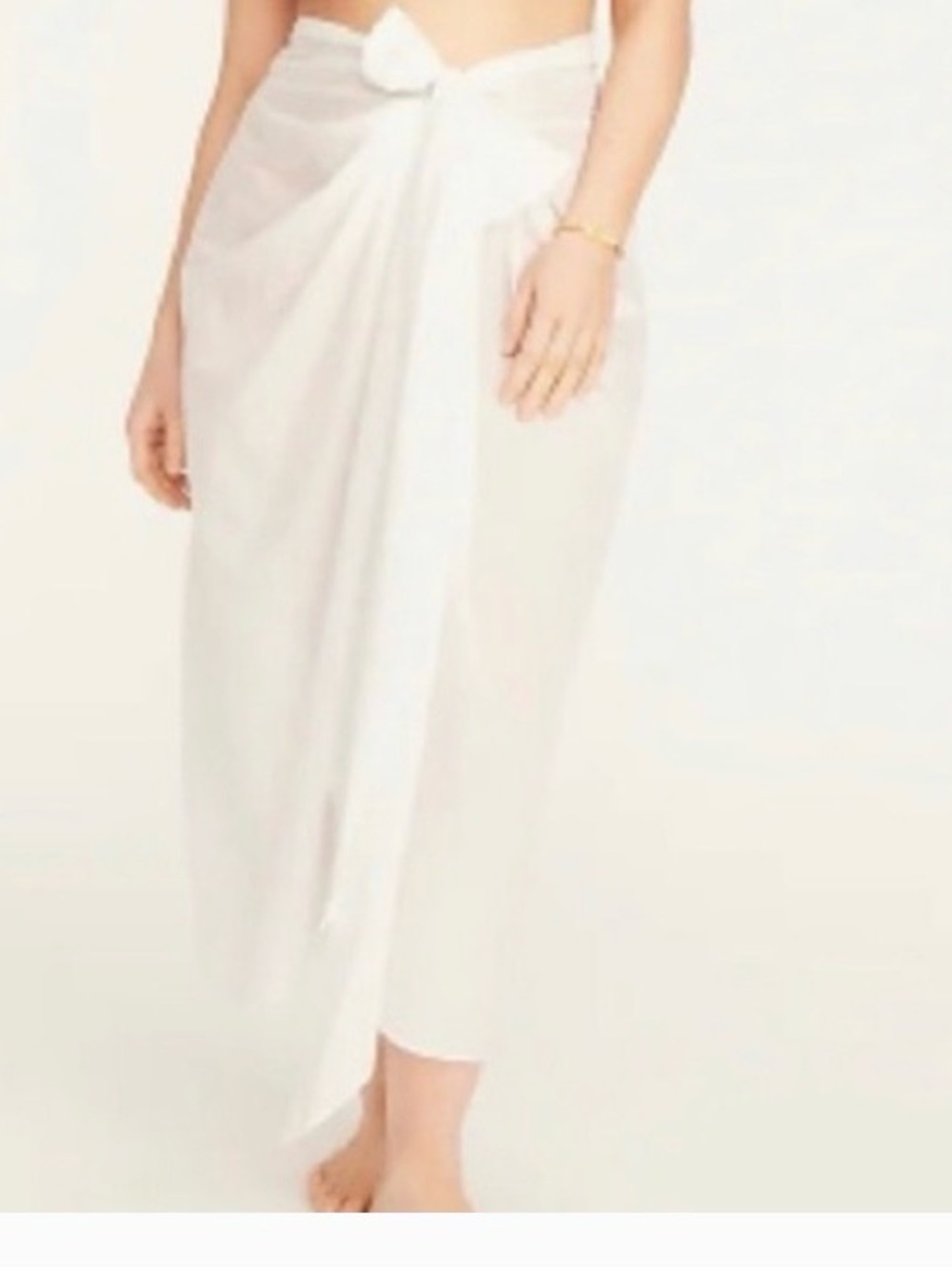 Crew White Sarong Bow front swim cover up